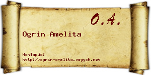 Ogrin Amelita névjegykártya